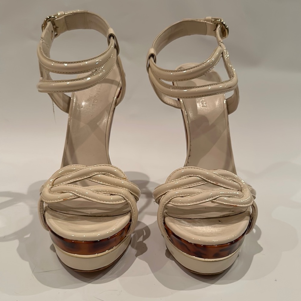 Beautiful Gucci platforms - 37 1/2 white tortoise
